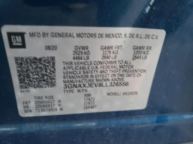 Photo 10 from auction – 2020 CHEVROLET EQUINOX LT with VIN 3GNAXJEV8LL326556