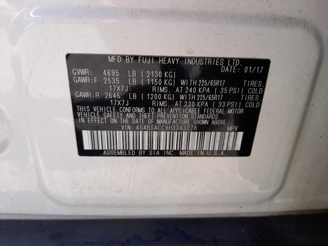 Photo 10 from auction – 2017 SUBARU OUTBACK 2. with VIN 4S4BSACC9H3343278