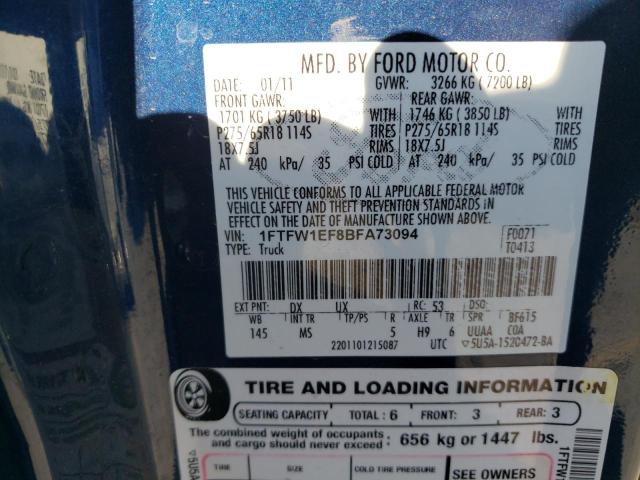Photo 10 from auction – 2011 FORD F150 SUPER with VIN 1FTFW1EF8BFA73094