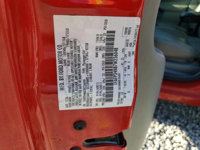 Photo 10 from auction – 2007 FORD FOCUS ZX4 with VIN 1FAFP34N87W236048