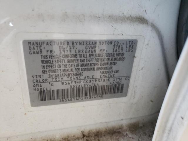 Photo 10 from auction – 2017 NISSAN SENTRA S with VIN 3N1AB7AP1HY346940