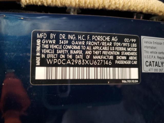 Photo 10 from auction – 1999 PORSCHE BOXSTER with VIN WP0CA2983XU627146
