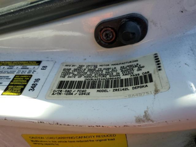 Photo 10 from auction – 2010 TOYOTA COROLLA BA with VIN 1NXBU4EE4AZ286420