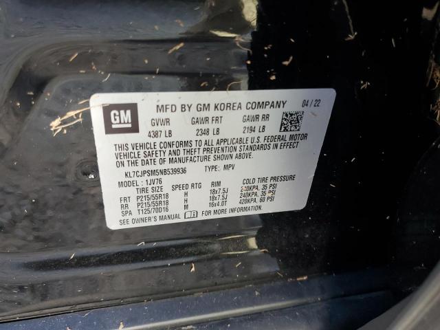 Photo 10 from auction – 2022 CHEVROLET TRAX 1LT with VIN KL7CJPSM5NB539936