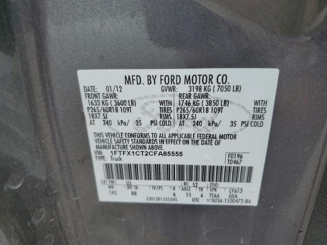 Photo 10 from auction – 2012 FORD F150 SUPER with VIN 1FTFX1CT2CFA85555