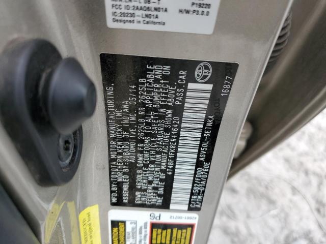 Photo 10 from auction – 2014 TOYOTA CAMRY L with VIN 4T4BF1FK8ER416420