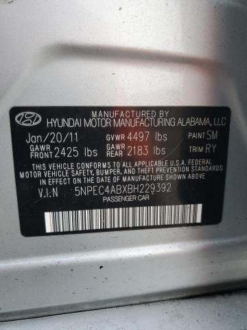 Photo 10 from auction – 2011 HYUNDAI SONATA SE with VIN 5NPEC4ABXBH229392