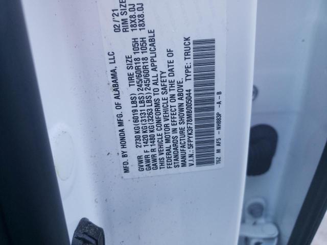 Photo 10 from auction – 2021 HONDA RIDGELINE with VIN 5FPYK3F78MB005044