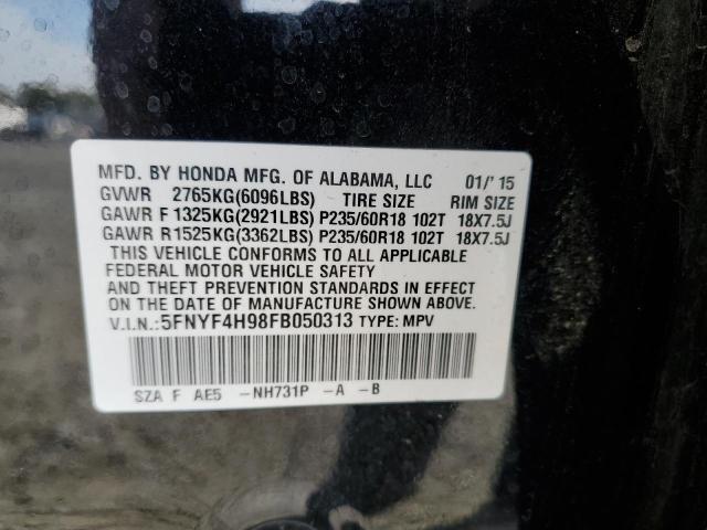 Photo 10 from auction – 2015 HONDA PILOT TOUR with VIN 5FNYF4H98FB050313