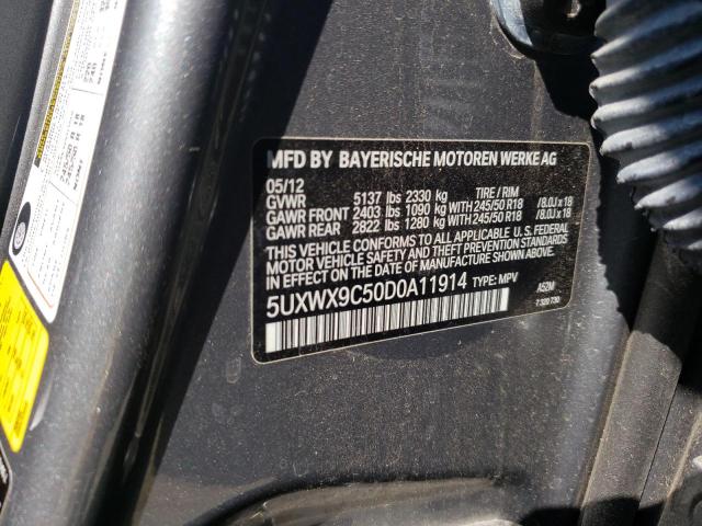 Photo 10 from auction – 2013 BMW X3 XDRIVE2 with VIN 5UXWX9C50D0A11914