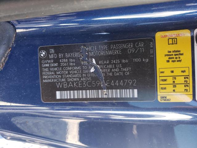 Photo 10 from auction – 2012 BMW 328 I with VIN WBAKE3C59CE444792