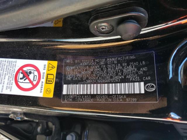 Photo 10 from auction – 2016 LEXUS ES 350 with VIN 58ABK1GG9GU012263