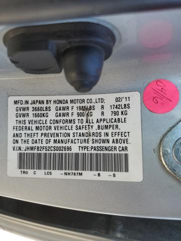 Photo 10 from auction – 2012 HONDA CIVIC LX with VIN JHMFB2F52CS002696