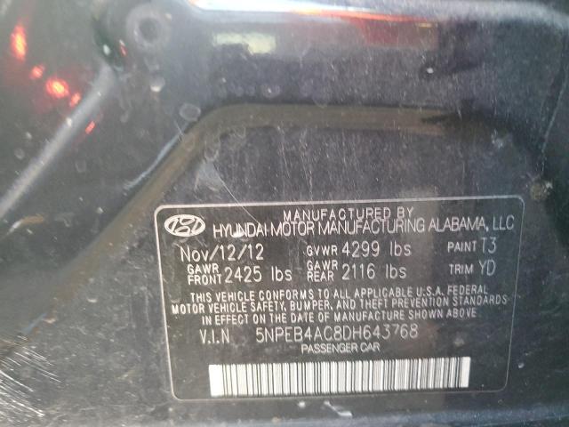 Photo 10 from auction – 2013 HYUNDAI SONATA GLS with VIN 5NPEB4AC8DH643768