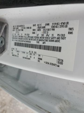 Photo 10 from auction – 2015 FORD ESCAPE SE with VIN 1FMCU9GX6FUC06302