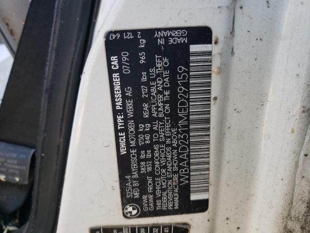 Photo 10 from auction – 1991 BMW 325 I AUTO with VIN WBAAD2311MED29159