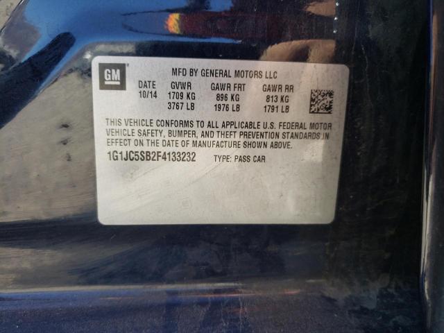 Photo 10 from auction – 2015 CHEVROLET SONIC LT with VIN 1G1JC5SB2F4133232