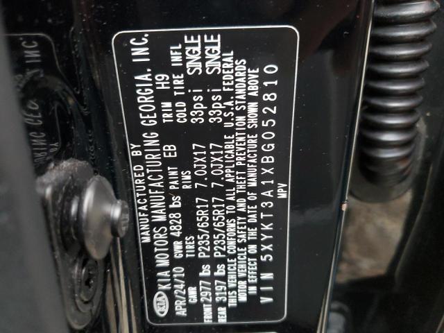 Photo 10 from auction – 2011 KIA SORENTO BA with VIN 5XYKT3A1XBG052810