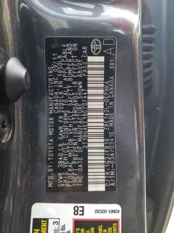 Photo 10 from auction – 2011 TOYOTA COROLLA BA with VIN 2T1BU4EE1BC707447