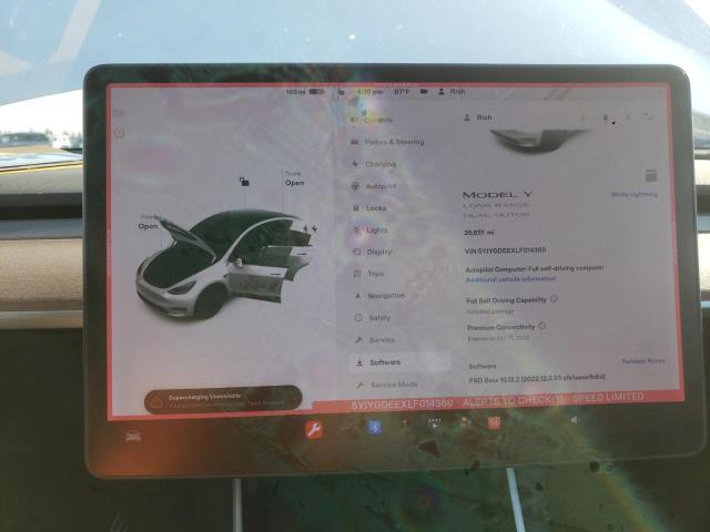 Photo 9 from auction – 2020 TESLA MODEL Y with VIN 5YJYGDEEXLF014360