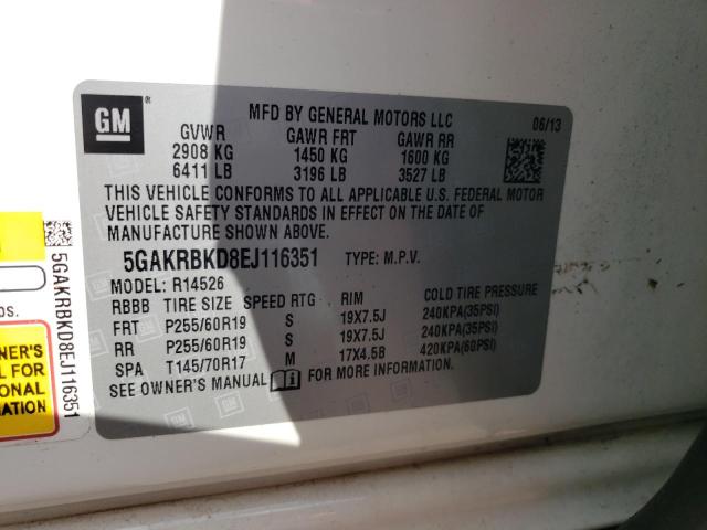 Photo 10 from auction – 2014 BUICK ENCLAVE with VIN 5GAKRBKD8EJ116351