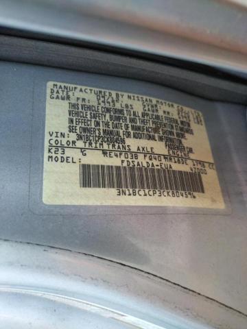 Photo 10 from auction – 2012 NISSAN VERSA S with VIN 3N1BC1CP3CK804596