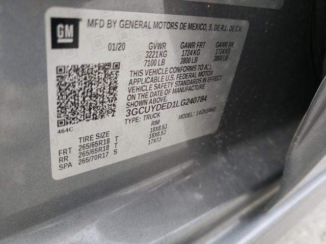 Photo 10 from auction – 2020 CHEVROLET SILVERADO with VIN 3GCUYDED1LG240784