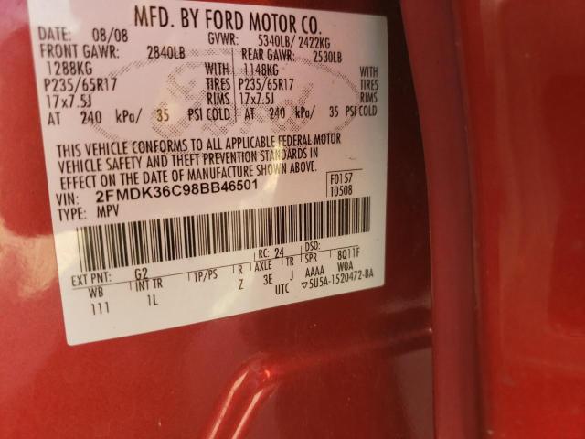 Photo 10 from auction – 2008 FORD EDGE SE with VIN 2FMDK36C98BB46501
