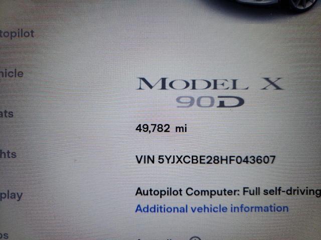 Photo 10 from auction – 2017 TESLA MODEL X with VIN 5YJXCBE28HF043607