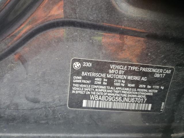Photo 10 from auction – 2018 BMW 330 XI with VIN WBA8D9G56JNU67017
