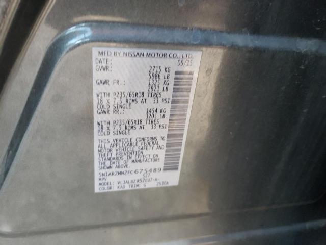 Photo 10 from auction – 2015 NISSAN PATHFINDER with VIN 5N1AR2MN2FC675489