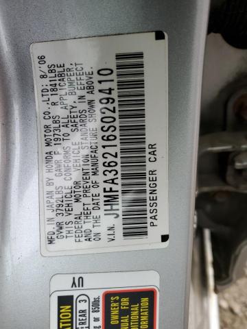 Photo 10 from auction – 2006 HONDA CIVIC HYBR with VIN JHMFA36216S029410
