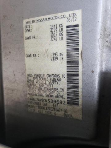 Photo 10 from auction – 2012 NISSAN ALTIMA BAS with VIN 1N4AL2AP8CN539692