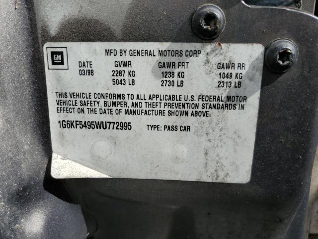 Photo 10 from auction – 1998 CADILLAC DEVILLE CO with VIN 1G6KF5495WU772995