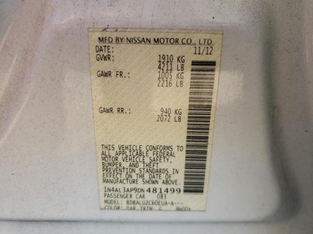 Photo 10 from auction – 2013 NISSAN ALTIMA 2.5 with VIN 1N4AL3AP9DN481499