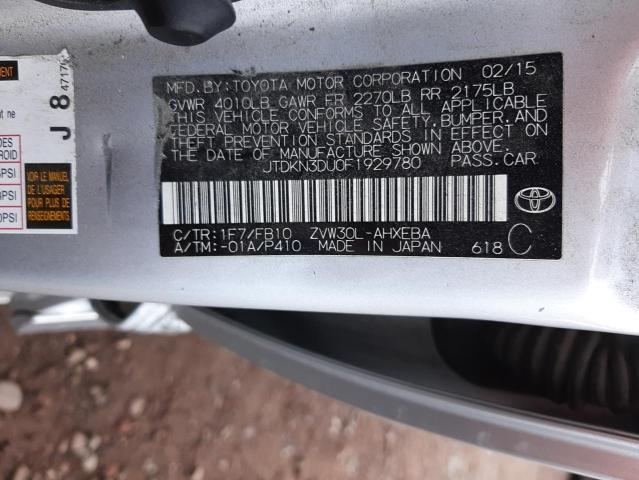 Photo 10 from auction – 2015 TOYOTA PRIUS with VIN JTDKN3DU0F1929780