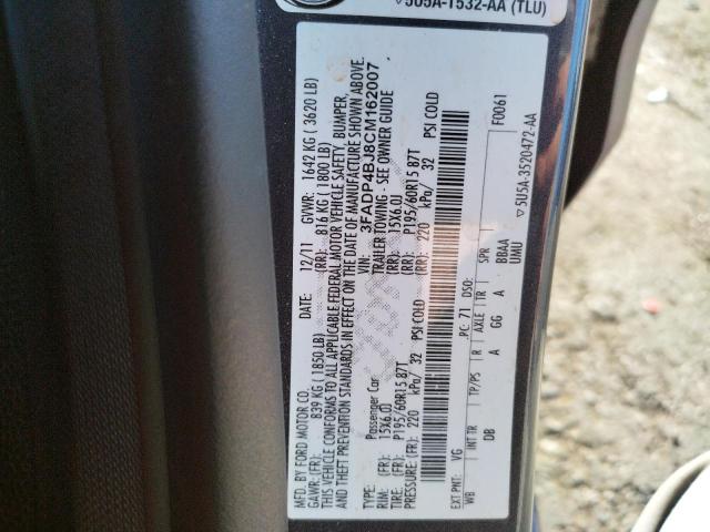 Photo 10 from auction – 2012 FORD FIESTA SE with VIN 3FADP4BJ8CM162007