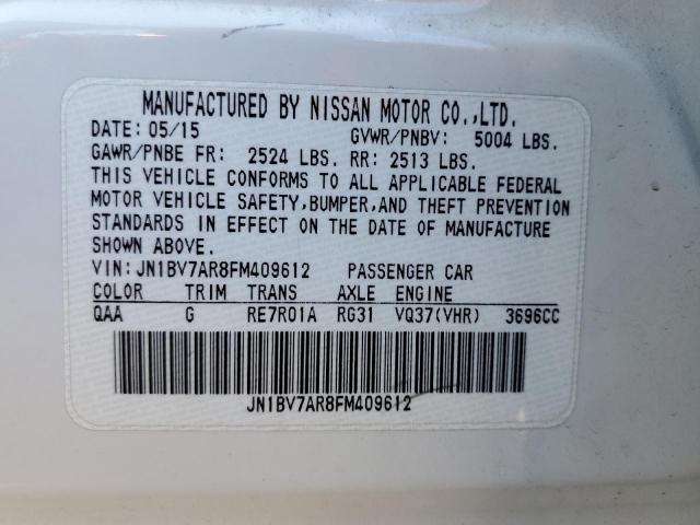 Photo 10 from auction – 2015 INFINITI Q50 BASE with VIN JN1BV7AR8FM409612