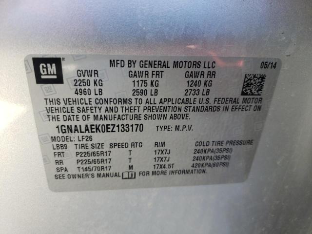 Photo 10 from auction – 2014 CHEVROLET EQUINOX LS with VIN 1GNALAEK0EZ133170