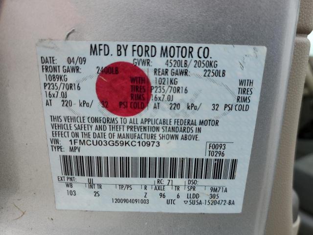 Photo 10 from auction – 2009 FORD ESCAPE XLT with VIN 1FMCU03G59KC10973