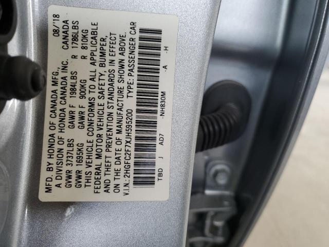 Photo 10 from auction – 2018 HONDA CIVIC EX with VIN 2HGFC2F7XJH595200