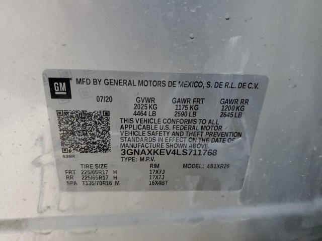 Photo 10 from auction – 2020 CHEVROLET EQUINOX LT with VIN 3GNAXKEV4LS711768