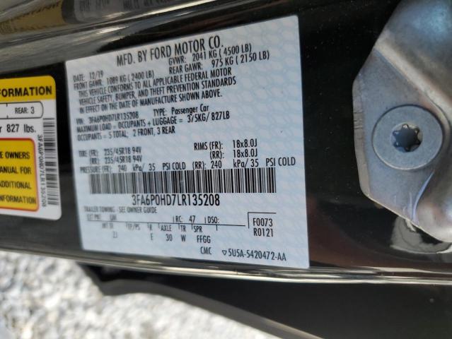 Photo 10 from auction – 2020 FORD FUSION SE with VIN 3FA6P0HD7LR135208