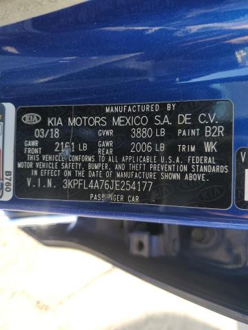 Photo 10 from auction – 2018 KIA FORTE LX with VIN 3KPFL4A76JE254177