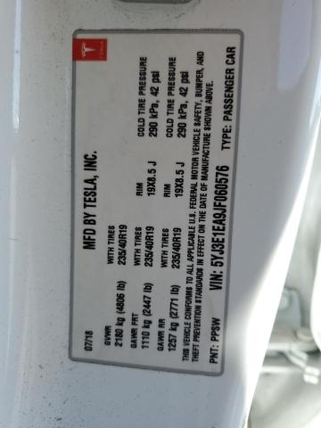 Photo 10 from auction – 2018 TESLA MODEL 3 with VIN 5YJ3E1EA9JF060576