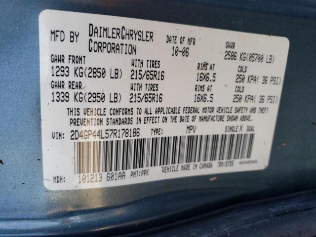Photo 10 from auction – 2007 DODGE GRAND CARA with VIN 2D4GP44L57R178186