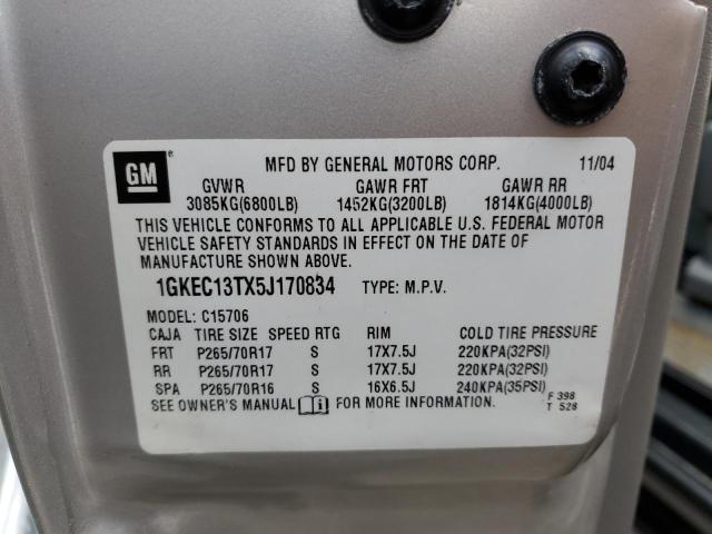 Photo 10 from auction – 2005 GMC YUKON with VIN 1GKEC13TX5J170834