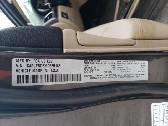 Photo 10 from auction – 2021 JEEP GRAND CHER with VIN 1C4RJFBG3MC565185