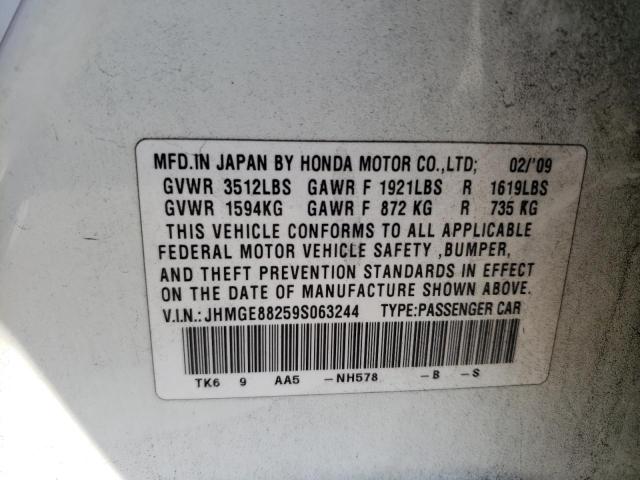 Photo 10 from auction – 2009 HONDA FIT with VIN JHMGE88259S063244