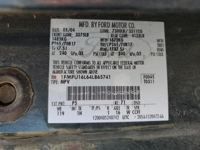 Photo 10 from auction – 2004 FORD EXPEDITION with VIN 1FMPU16L64LB65741